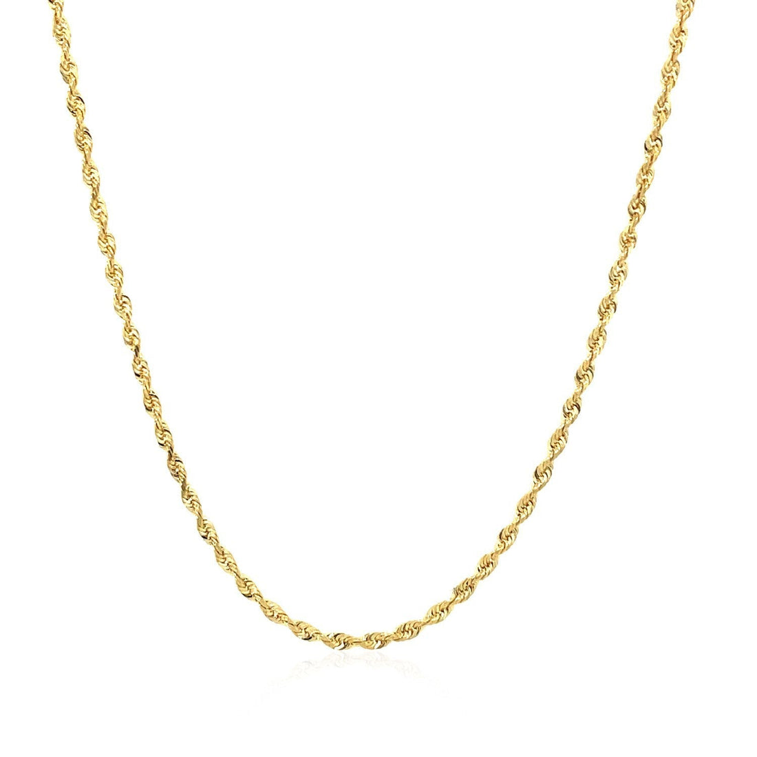 14k Yellow Gold Solid Diamond Cut Rope Chain (1.60 mm) Bids.com