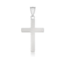 14k White Gold Flat Design Cross Pendant Bids.com