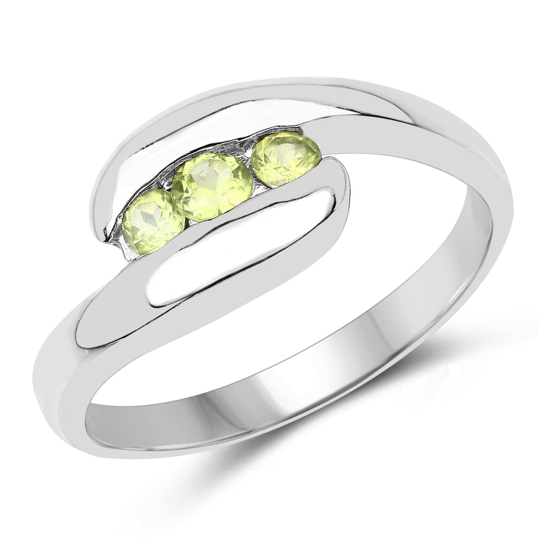 0.56 Carat Genuine Peridot .925 Sterling Silver Ring Bids.com