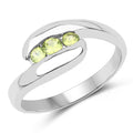 0.56 Carat Genuine Peridot .925 Sterling Silver Ring Bids.com