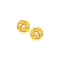 14k Yellow Gold Intertwined Love Knot Stud Earrings Bids.com
