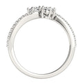 Curved Band Two Stone Diamond Ring in 14k White Gold (3/4 cttw) Bids.com