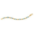 14k Yellow Gold Turquoise Paperclip Gem Link Bracelet (7.00 mm) Bids.com