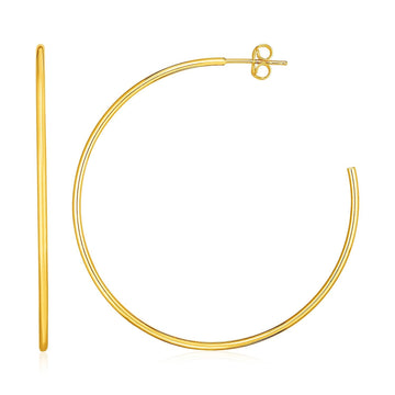 14k Yellow Gold Polished Hoop Earrings Bids.com