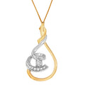 Espira 10K Two-Tone Yellow & White 1/6 Cttw Brilliant-Cut Diamond Layered Spiral 18