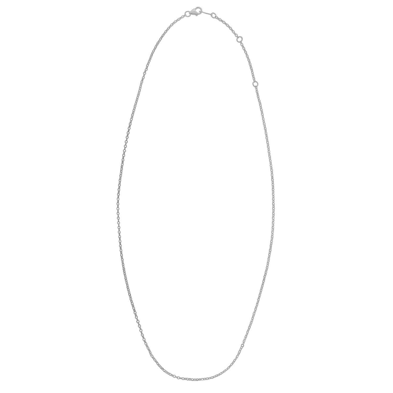 Double Extendable Cable Chain in 14k White Gold (1.40 mm) Bids.com