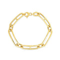 14k Yellow Gold 7 1/4 inch Elongated Alternating Mariner Link Bracelet (7.40 mm) Bids.com