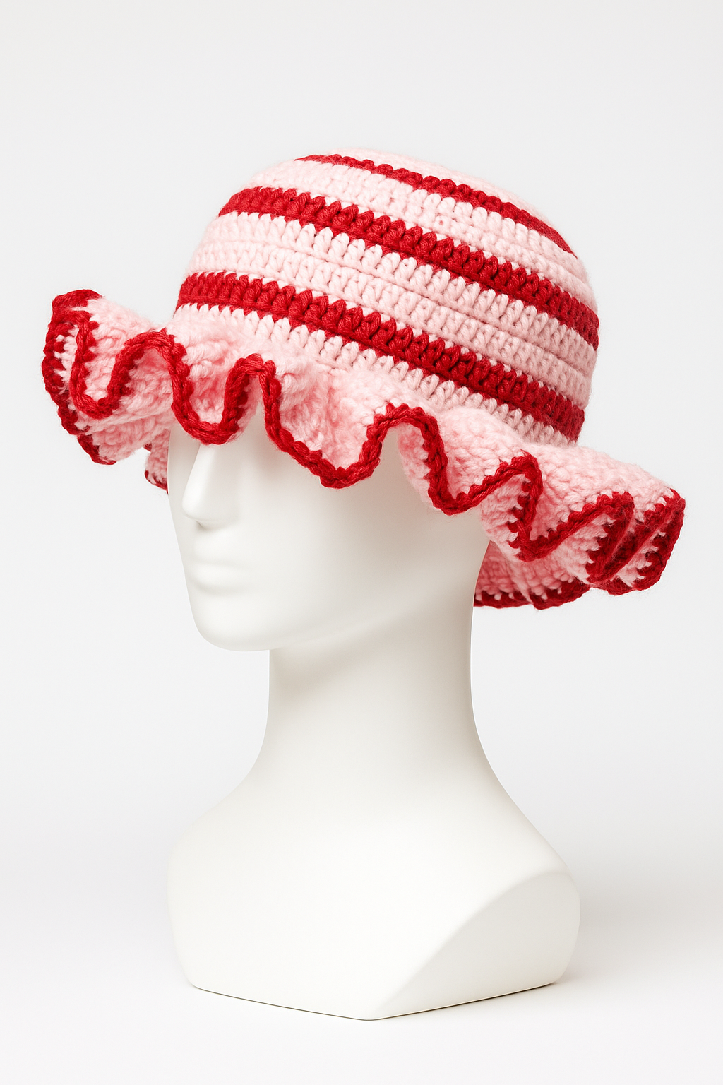 Chapeu de Soleil Crochete a la main - Bleu Bicolore Avec Bordure Volantee - Mama Best Creation Gilles Family