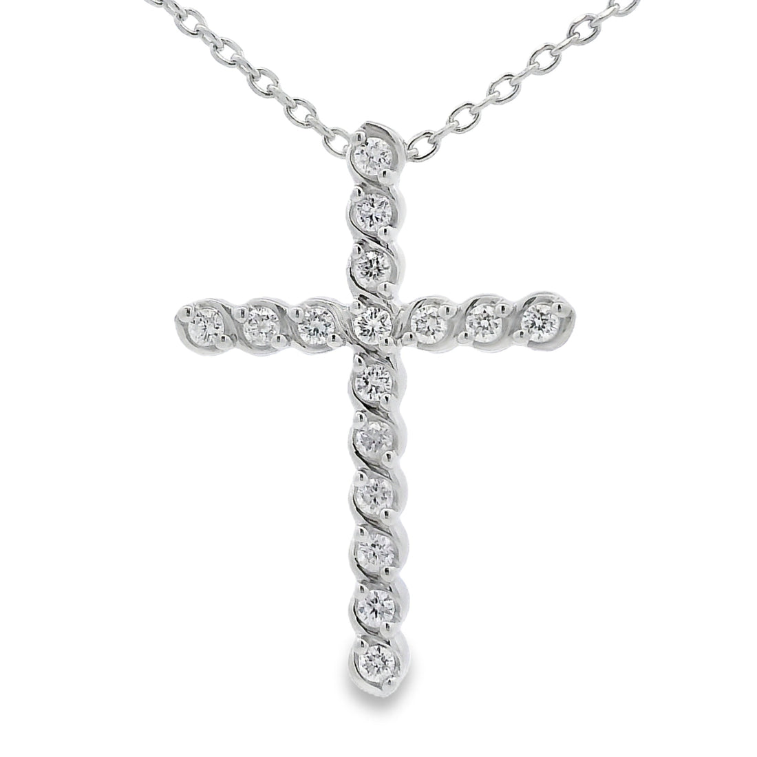 Genuine .50ct Cross Religious Pendant Sterling Silver Bids.com