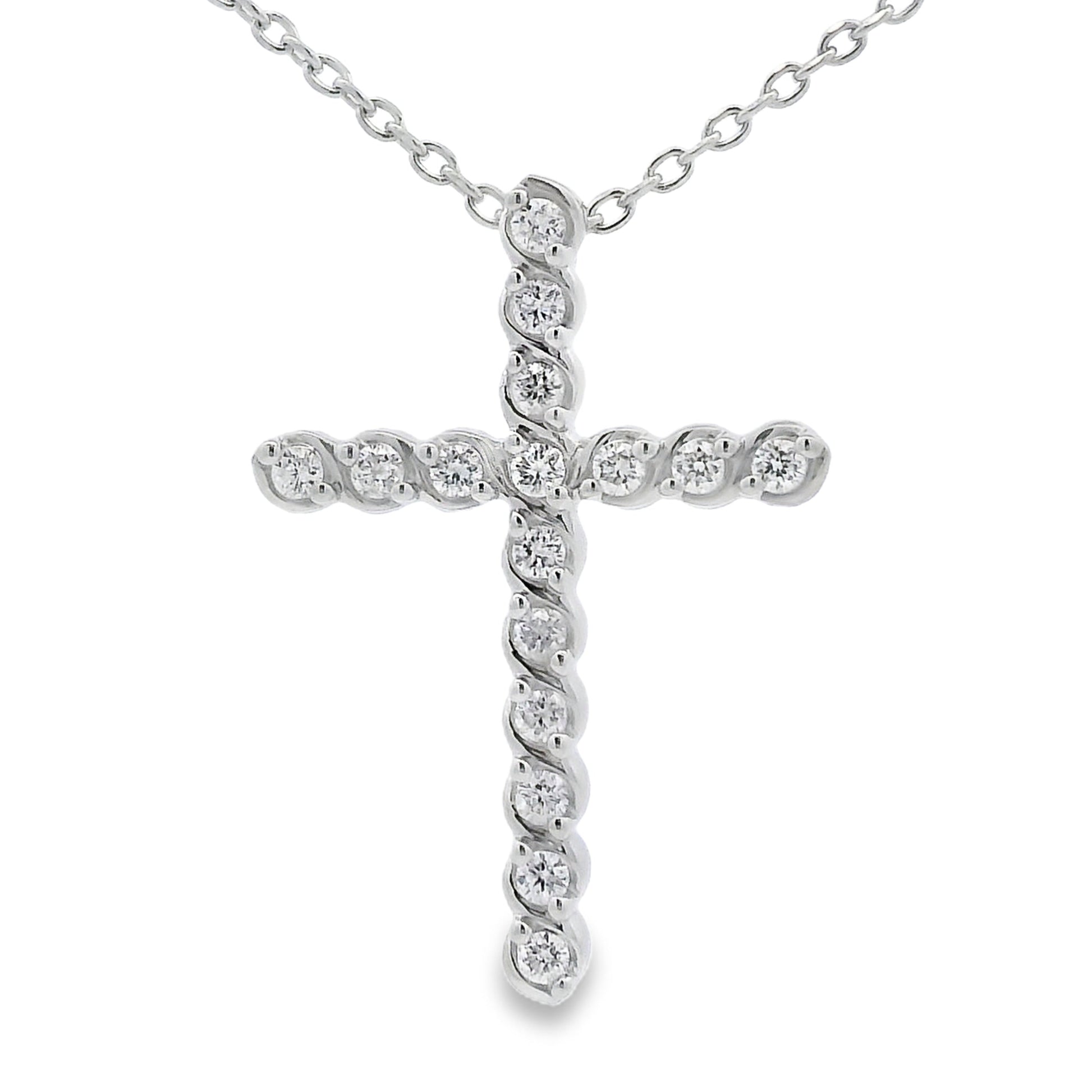 Genuine .50ct Cross Religious Pendant Sterling Silver Bids.com