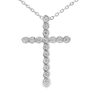 Genuine .50ct Cross Religious Pendant Sterling Silver Bids.com