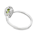 Genuine 1.10ct Peridot Diamond Ring 14KT White Gold Bids.com