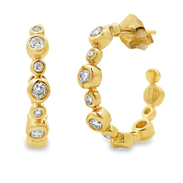Natural .50ct Hoop Earrings Gold plated Sterling Silver Bids.com