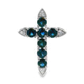 1.68ct Sapphire Cross Religious Pendant 14KT White Gold Bids.com