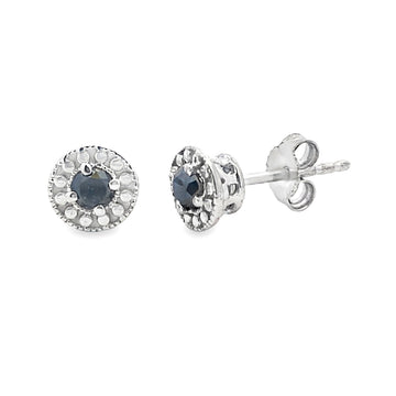 Natural .25ct Diamond Stud Earrings Sterling Silver Bids.com