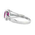 Genuine 1.35ct Ruby Diamond Ring 14KT White Gold Bids.com