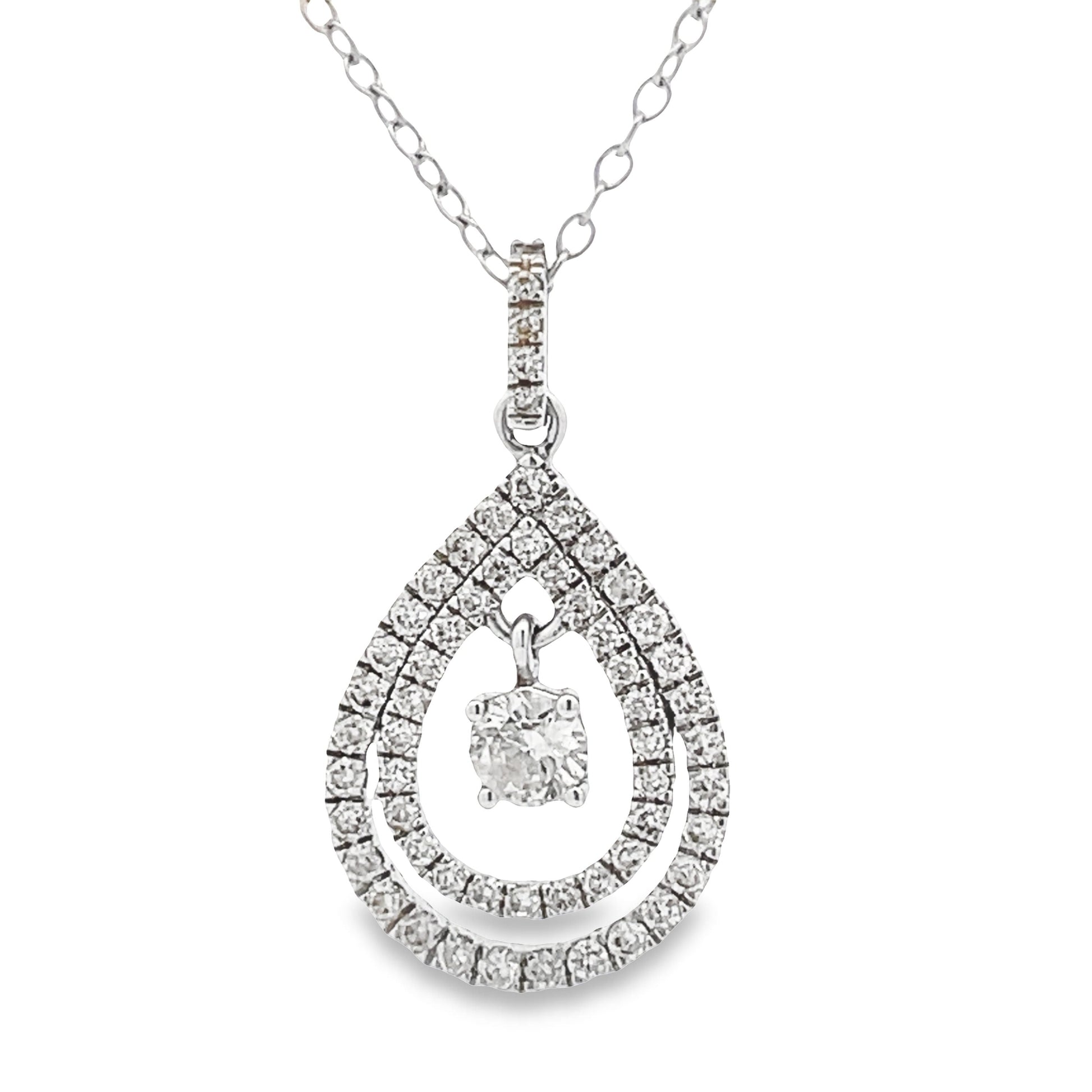 Genuine .77ct Diamond Fashion Pendants 10KT White Gold Bids.com