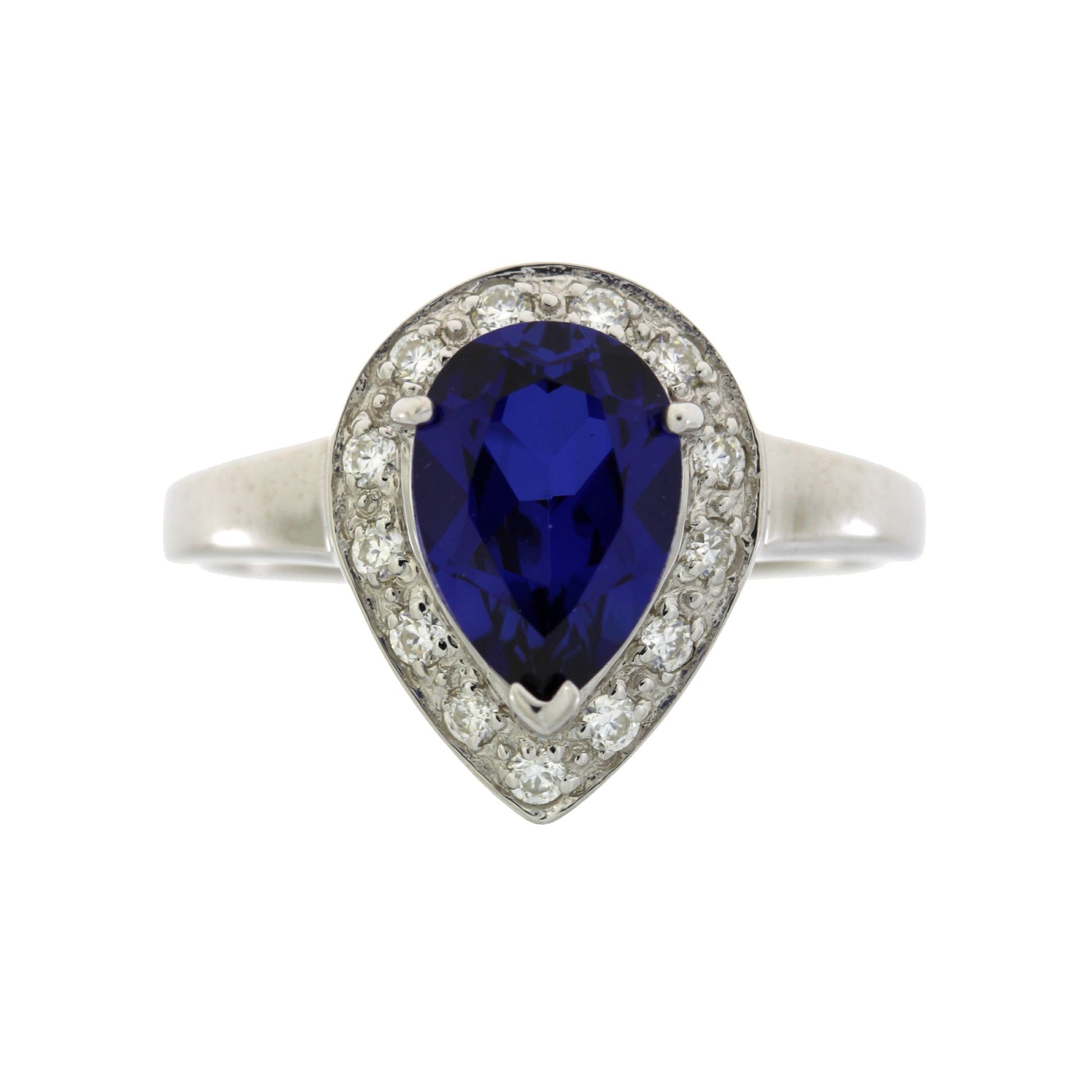 Created Sapphire Moissanite Ring Sterling Silver Bids.com