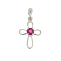 .22ct Ruby Cross Religious Pendant 10KT White Gold Bids.com