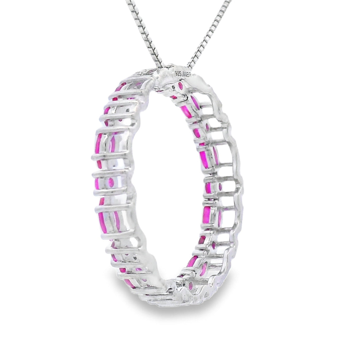 Created Ruby Circle of Love Pendant Sterling Silver Bids.com