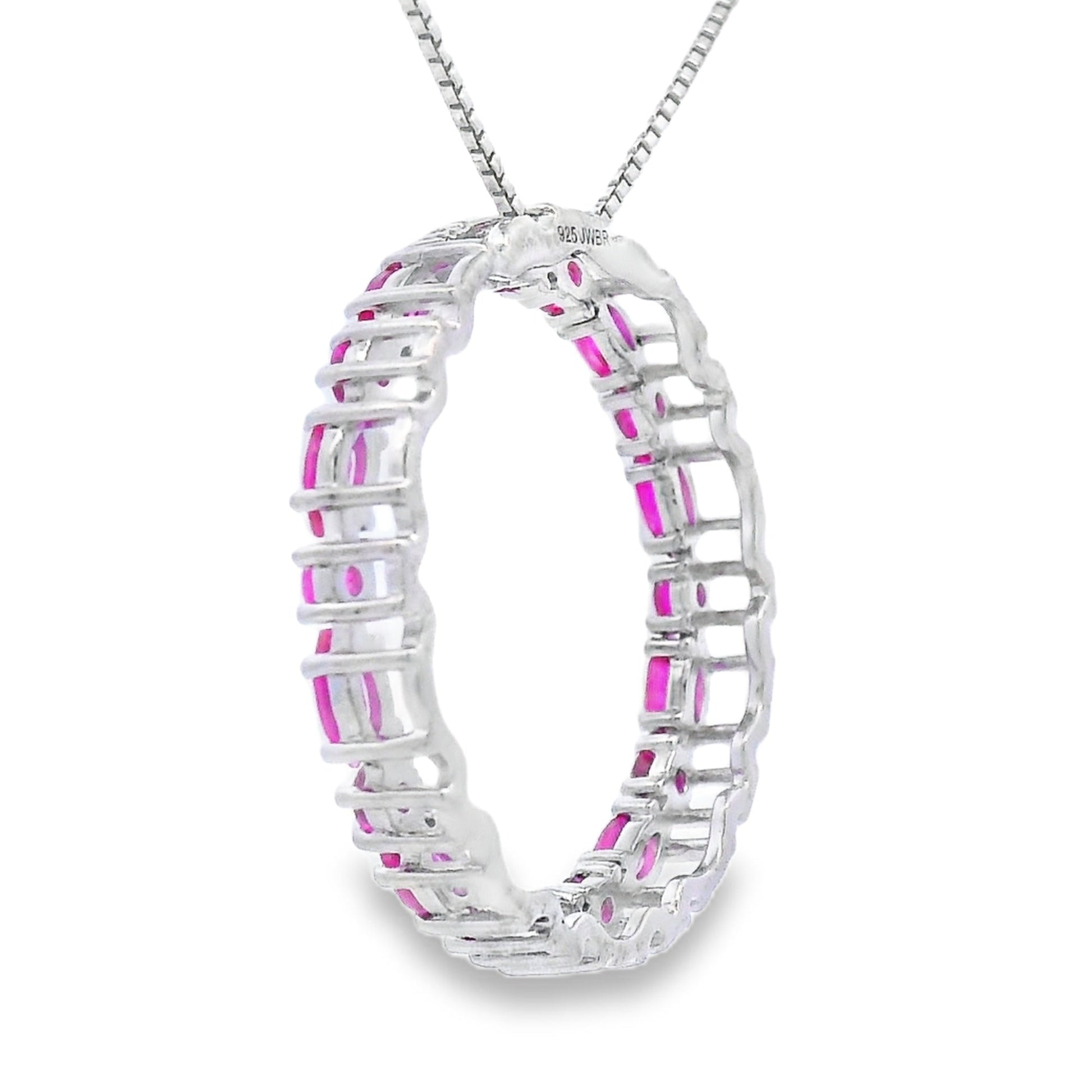 Created Ruby Circle of Love Pendant Sterling Silver Bids.com