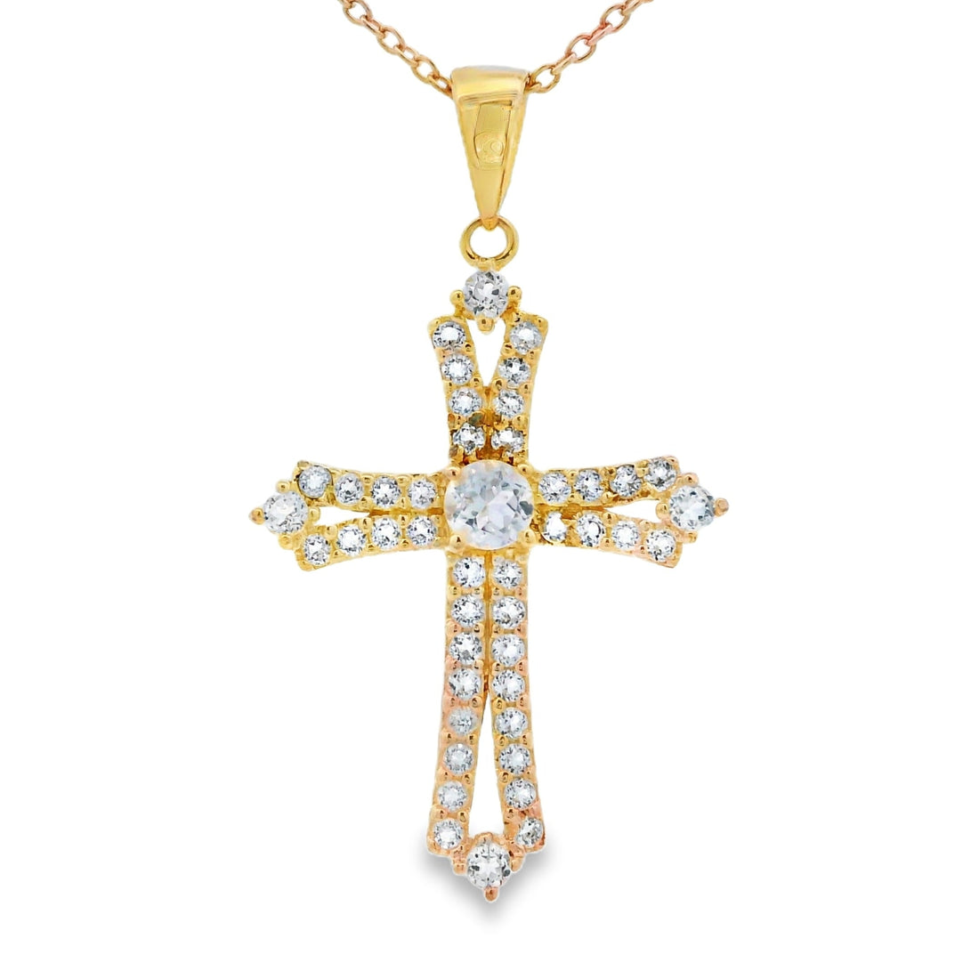Genuine Topaz Cross Religious Pendant Sterling Silver Bids.com