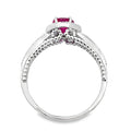 Genuine 1.35ct Ruby Diamond Ring 14KT White Gold Bids.com