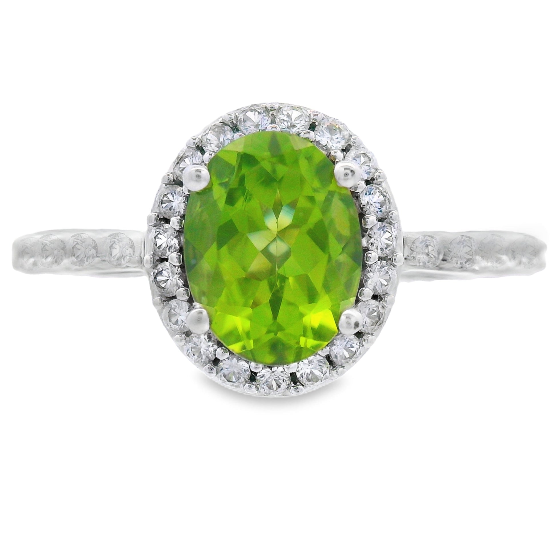 Natural Peridot Created Sapphire Ring Sterling Silver Bids.com