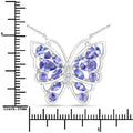 2.76 Carat Genuine Tanzanite and White Zircon .925 Sterling Silver Necklace Bids.com