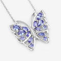 2.76 Carat Genuine Tanzanite and White Zircon .925 Sterling Silver Necklace Bids.com