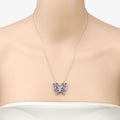 2.76 Carat Genuine Tanzanite and White Zircon .925 Sterling Silver Necklace Bids.com