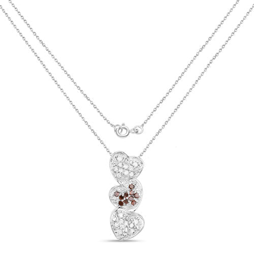 0.45 Carat Genuine Red Diamond and White Diamond .925 Sterling Silver Pendant Bids.com