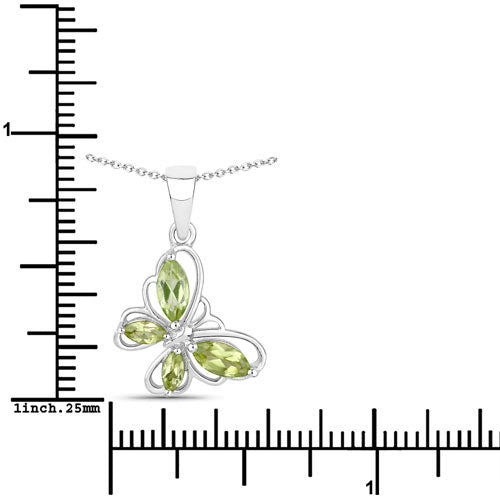 0.64 Carat Genuine Peridot .925 Sterling Silver Pendant Bids.com