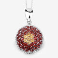 4.57 Carat Genuine Citrine and Garnet .925 Sterling Silver Pendant Bids.com