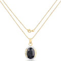7.50 Carat Genuine Black Sapphire .925 Sterling Silver Pendant Bids.com