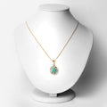 2.78 Carat Genuine Emerald and White Topaz .925 Sterling Silver Pendant Bids.com