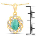2.78 Carat Genuine Emerald and White Topaz .925 Sterling Silver Pendant Bids.com