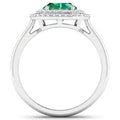 1.97 Carat Genuine Zambian Emerald  and White Diamond 14K White Gold Ring Bids.com