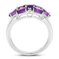 3.05 Carat Genuine  Amethyst and White Topaz .925 Sterling Silver Ring Bids.com