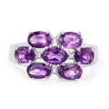 3.05 Carat Genuine  Amethyst and White Topaz .925 Sterling Silver Ring Bids.com