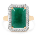 5.71 Carat Dyed Emerald and White Diamond 14K Yellow Gold Ring Bids.com