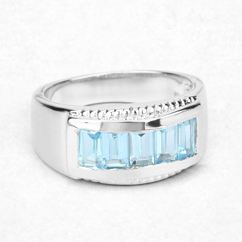 1.75 Carat Genuine Blue Topaz .925 Sterling Silver Ring Bids.com