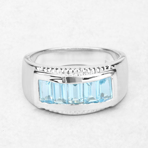 1.75 Carat Genuine Blue Topaz .925 Sterling Silver Ring Bids.com