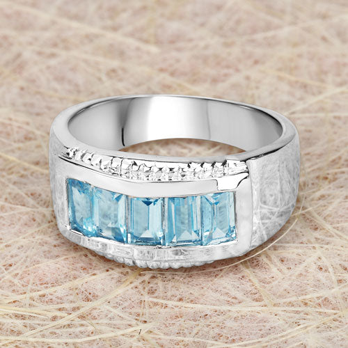 1.75 Carat Genuine Blue Topaz .925 Sterling Silver Ring Bids.com