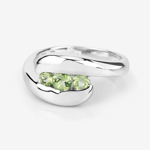 0.56 Carat Genuine Peridot .925 Sterling Silver Ring Bids.com