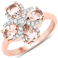 1.67 Carat Genuine Morganite and White Topaz .925 Sterling Silver Ring Bids.com