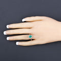 1.34 Carat Genuine Zambian Emerald and White Diamond 10K White Gold Ring Bids.com