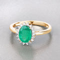 1.34 Carat Genuine Zambian Emerald and White Diamond 10K Yellow Gold Ring Bids.com