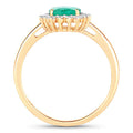 1.34 Carat Genuine Zambian Emerald and White Diamond 10K Yellow Gold Ring Bids.com