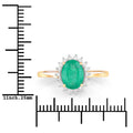 1.34 Carat Genuine Zambian Emerald and White Diamond 10K Yellow Gold Ring Bids.com